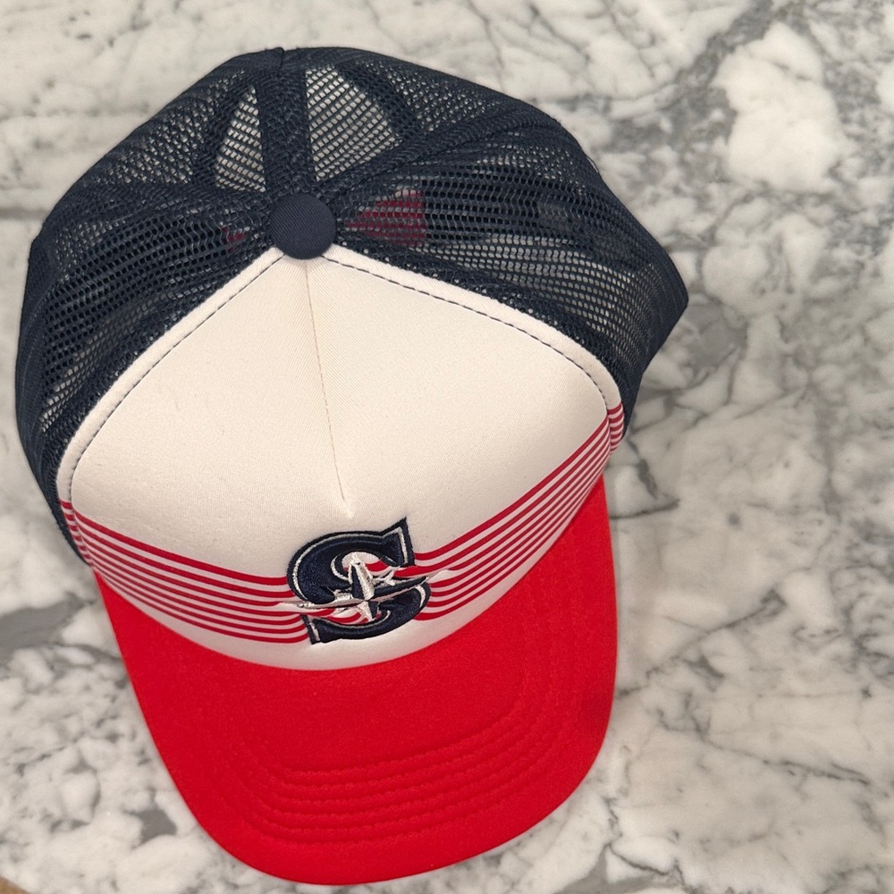 Seattle Mariners Red and White Striped Baseball Cap - Picture 4 of 4